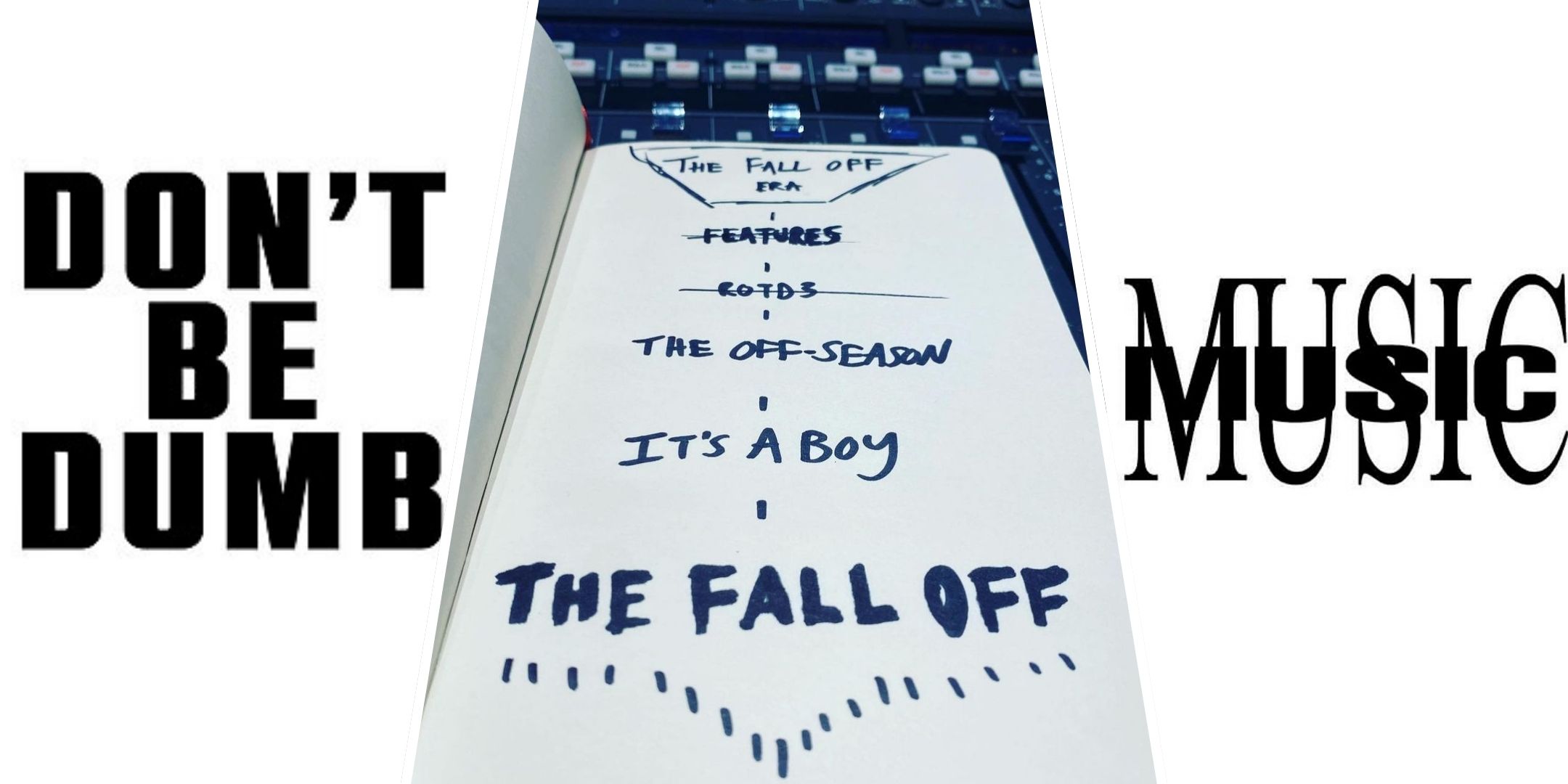 A split image showing three rap album covers.